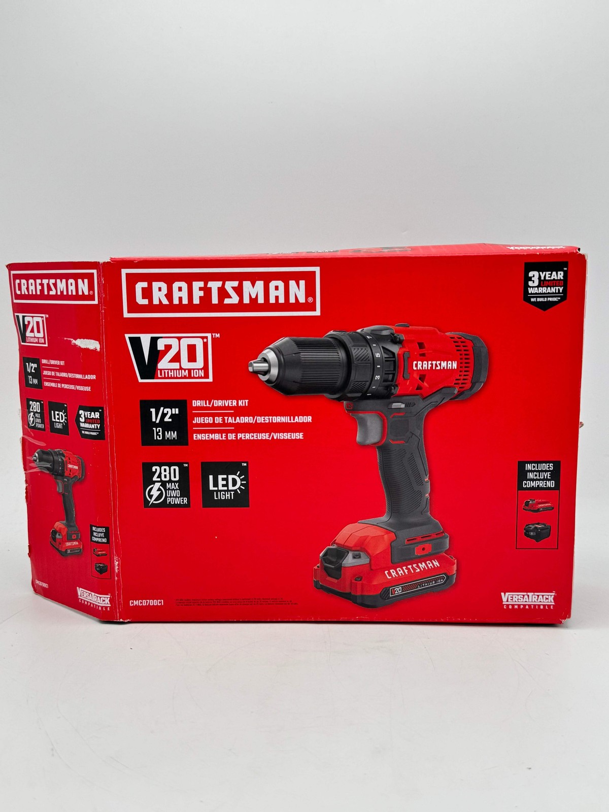 Craftsman V20 1/2 in Cordless Drill/Driver Kit with Battery and Charger CMCD700C