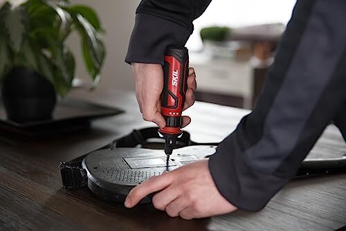 USB Rechargeable 4V Cordless Screwdriver with Electric Circuit Sensor Set Red