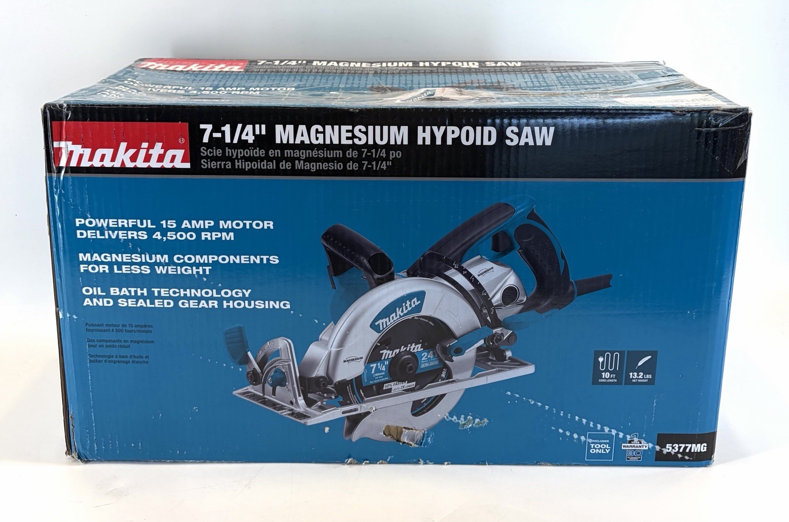 Makita 7 1/4 in Magnesium Hypoid Corded Saw W/ 24 Tooth Blade Model 5377MG