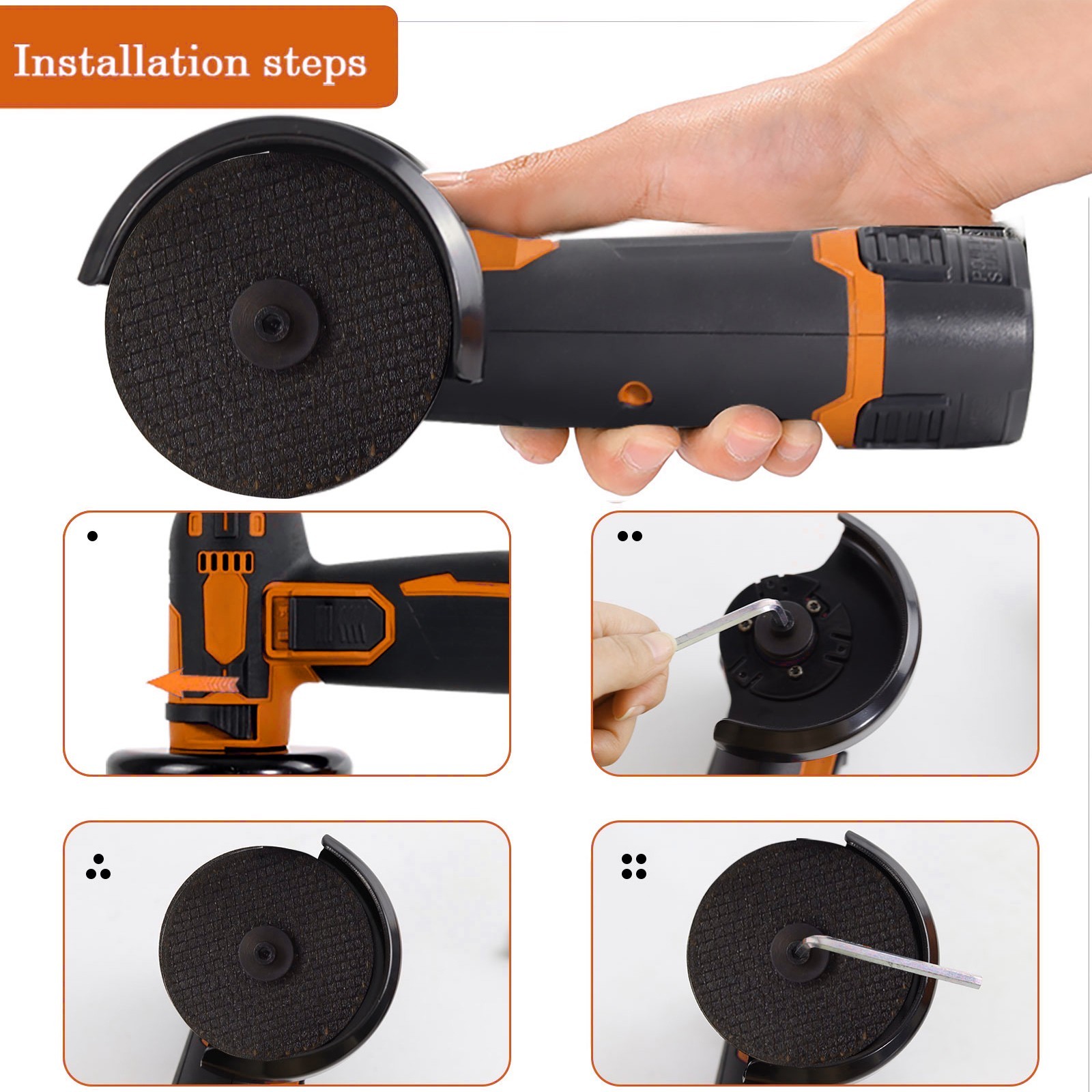 12V Cordless Electric Angle Grinder 19500rpm Lithium Battery Mini Polishing Grin