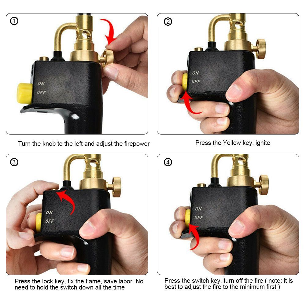 Welding Torch Propane Mapp Blow Torch Soldering Brazing Pro Gas Plumbing Tool