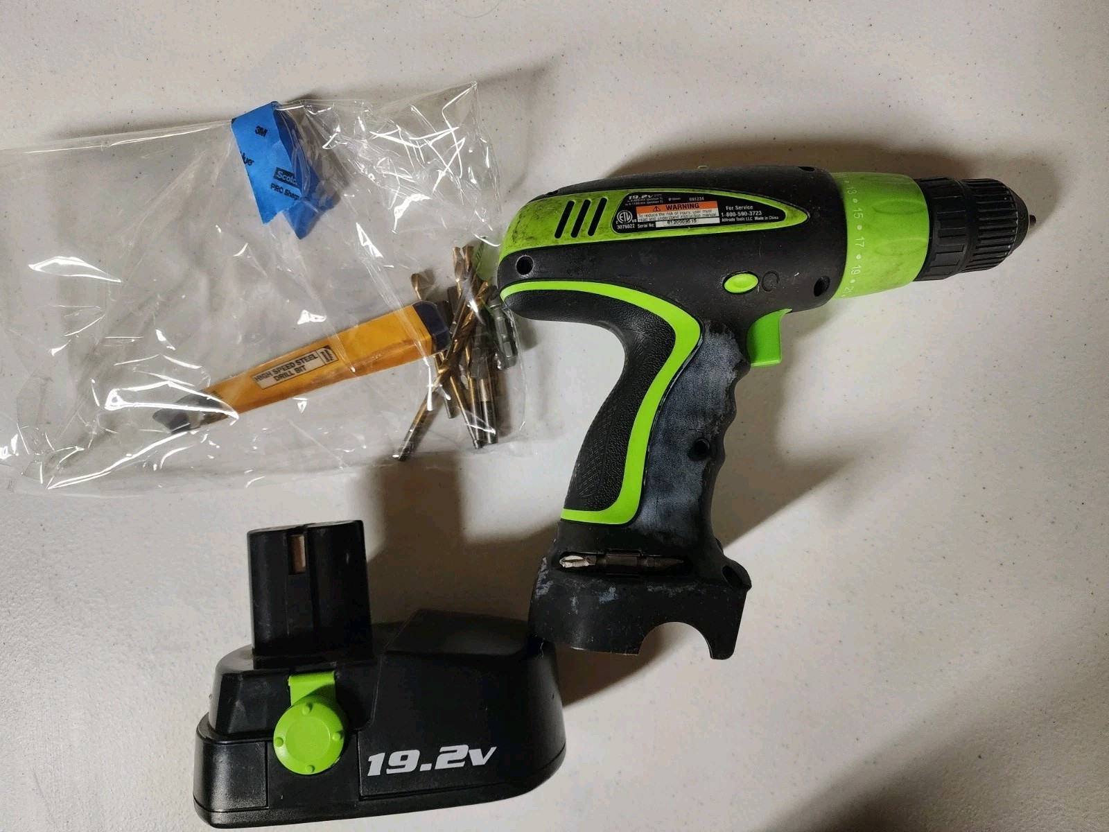 Kawasaki 19.2 Volt Cordless Drill 691234 Batter Not Working PARTS ONLY CLICK