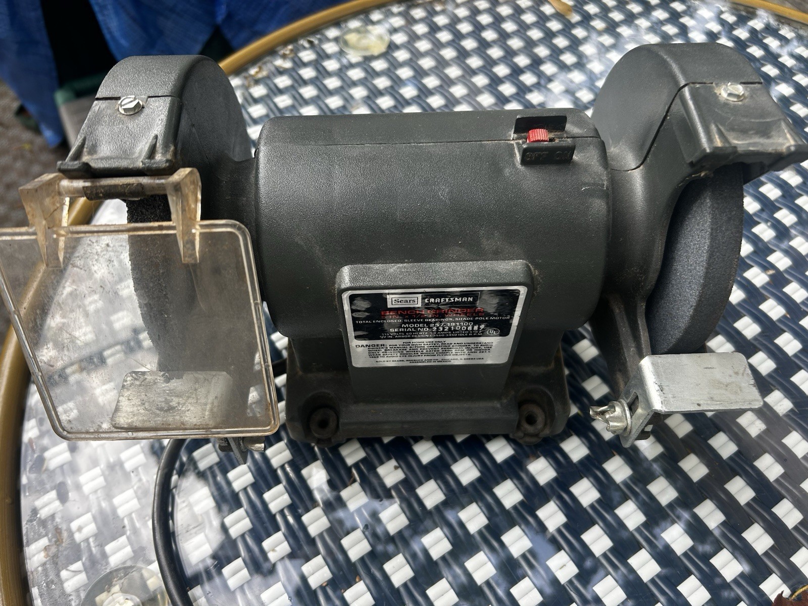 Sears Craftsman 5in Bench Grinder 115V Corded Electric Gray Model 257.191100