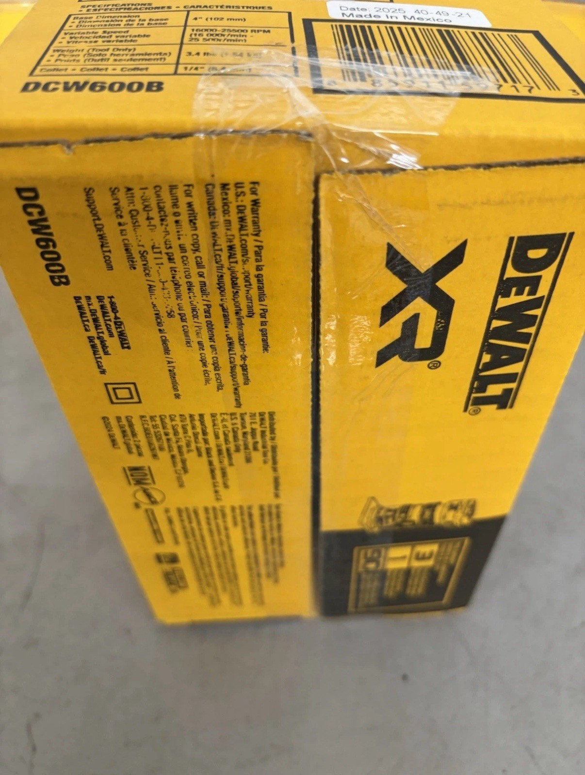 NEW IN BOX – DEWALT 20V Max XR Brushless Compact Router – DCW600B (Tool Only)