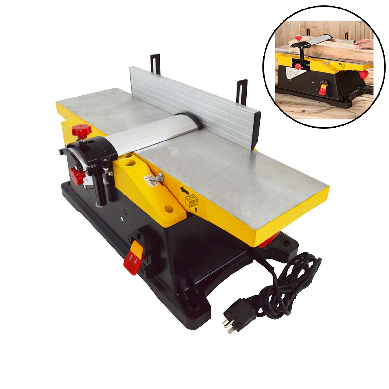 220V 2.5HP 6&Prime; Electric Table Planer Woodworking Bench Planer 12000r/min 0-0.12&Prime;