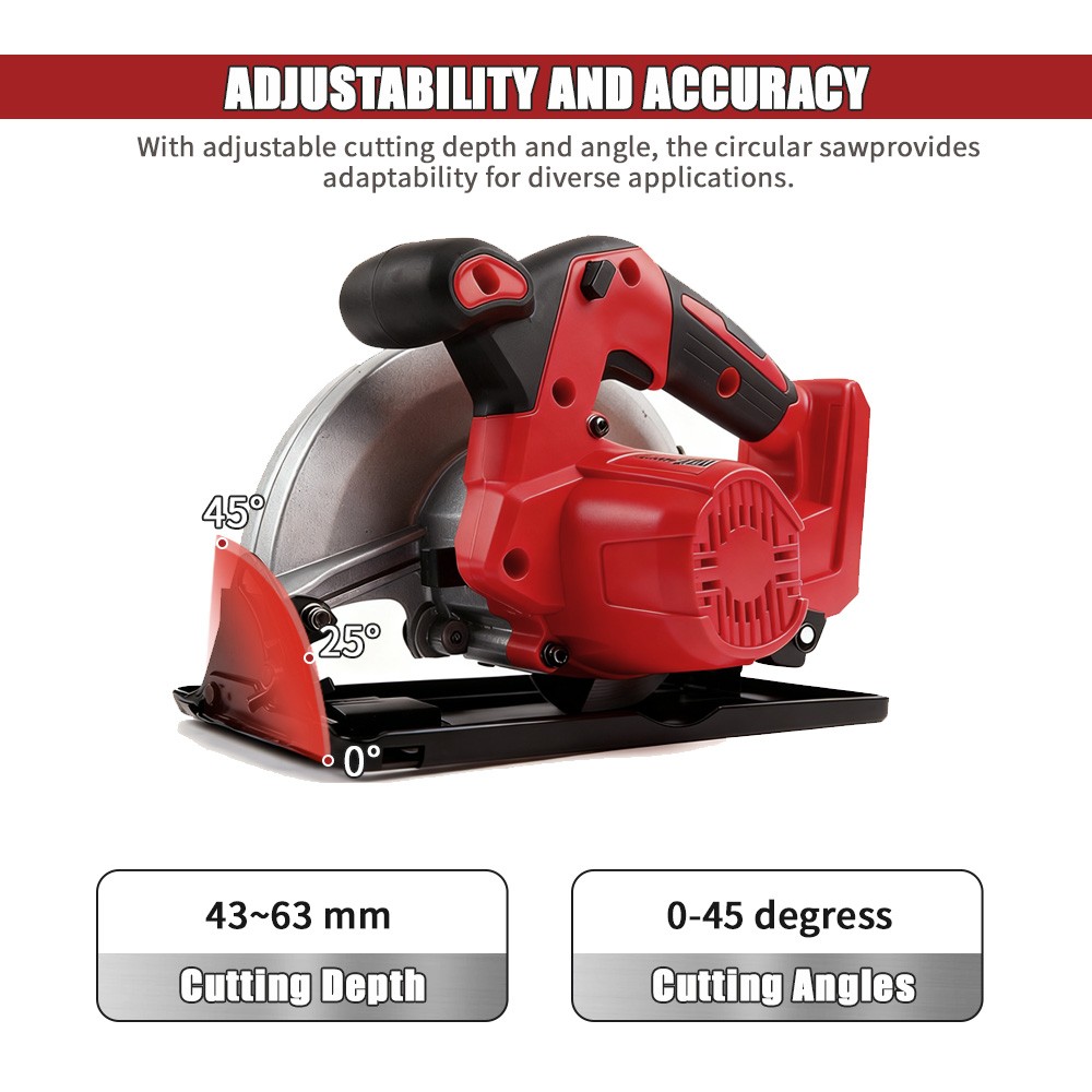 Cisivis 18V Circular Saw – Compatible Milwaukee M18 Battery – Bare Tool