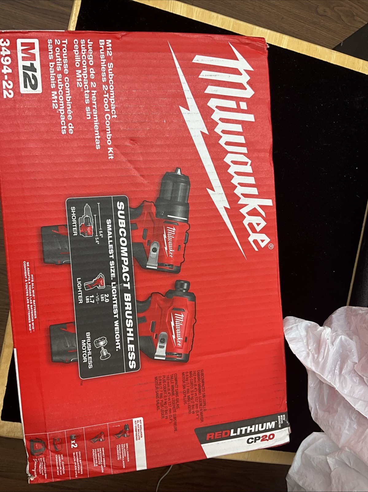 Milwaukee M12 3494-22 Brushless Drill/Driver & Impact Driver Kit w/ 2 Batteries