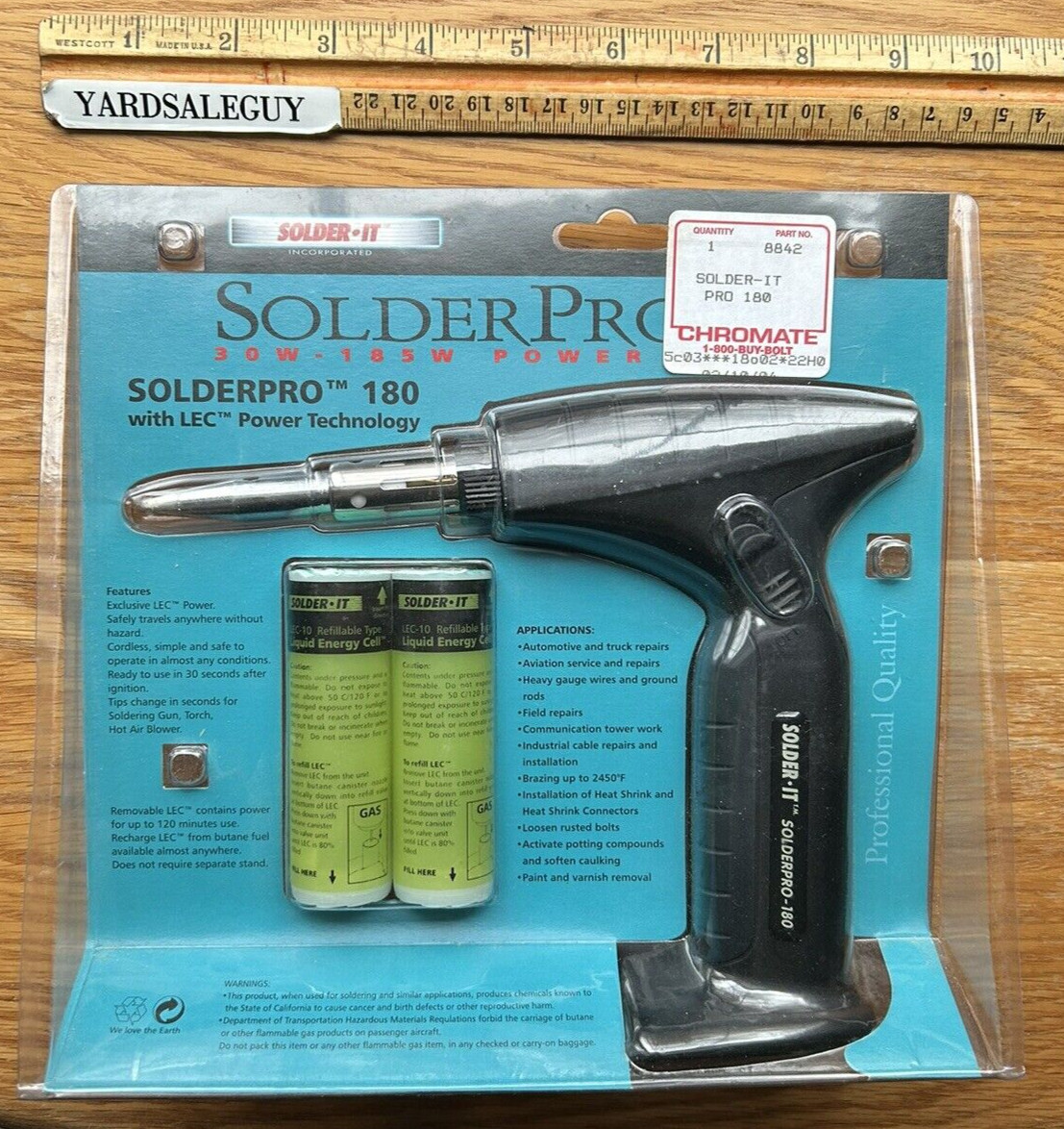 SOLDERPRO 180 Cordless Butane Gas Soldering Iron 30W-180W with (2) Refill Carts