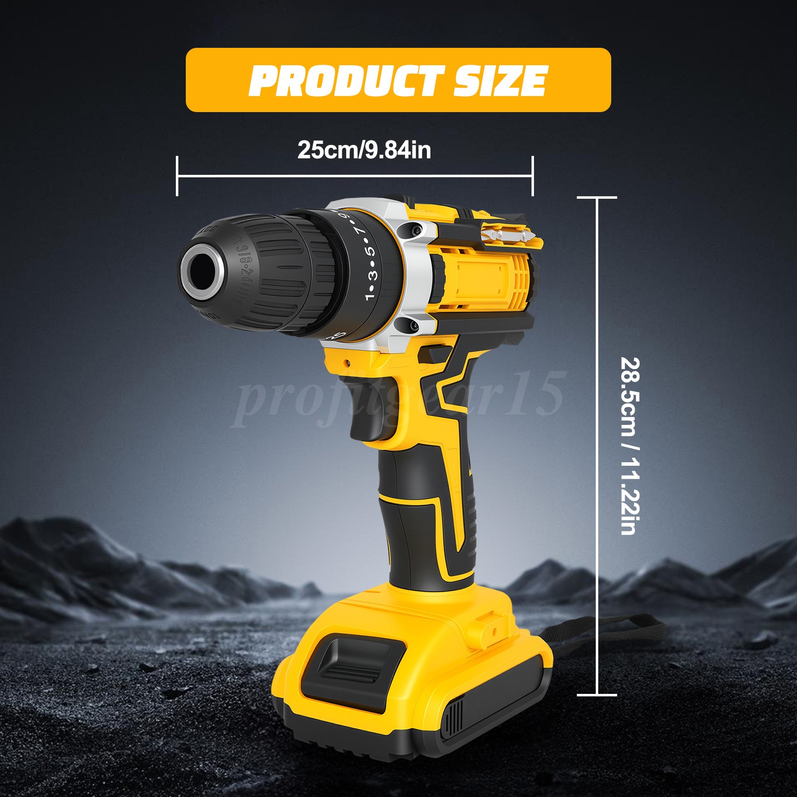 Cordless Brushless Impact Driver Hammer Drill Combo Kit with 2 Battery & Charger