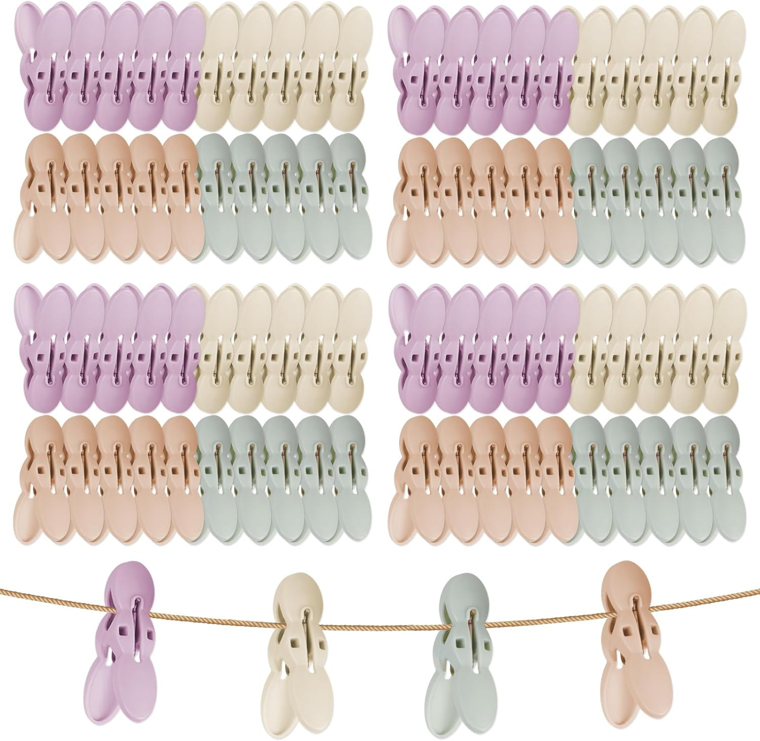 60Pcs Plastic Clothespins Colored Laundry Clips Small Clothes Pins for Hanging