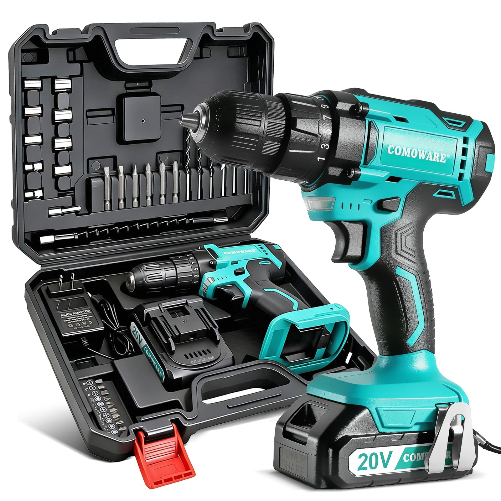 Cordless Drill 20V 266 In-lb Torque, 1500mAh Battery, 3/8&Prime; Keyless Chuck – DIY