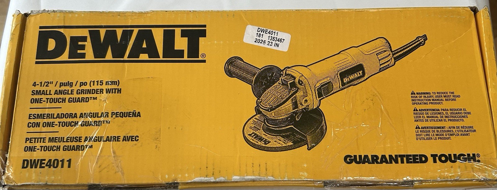 DEWALT Angle Grinder, One-Touch Guard, 4-1/2 -Inch (DWE4011) – Warranty