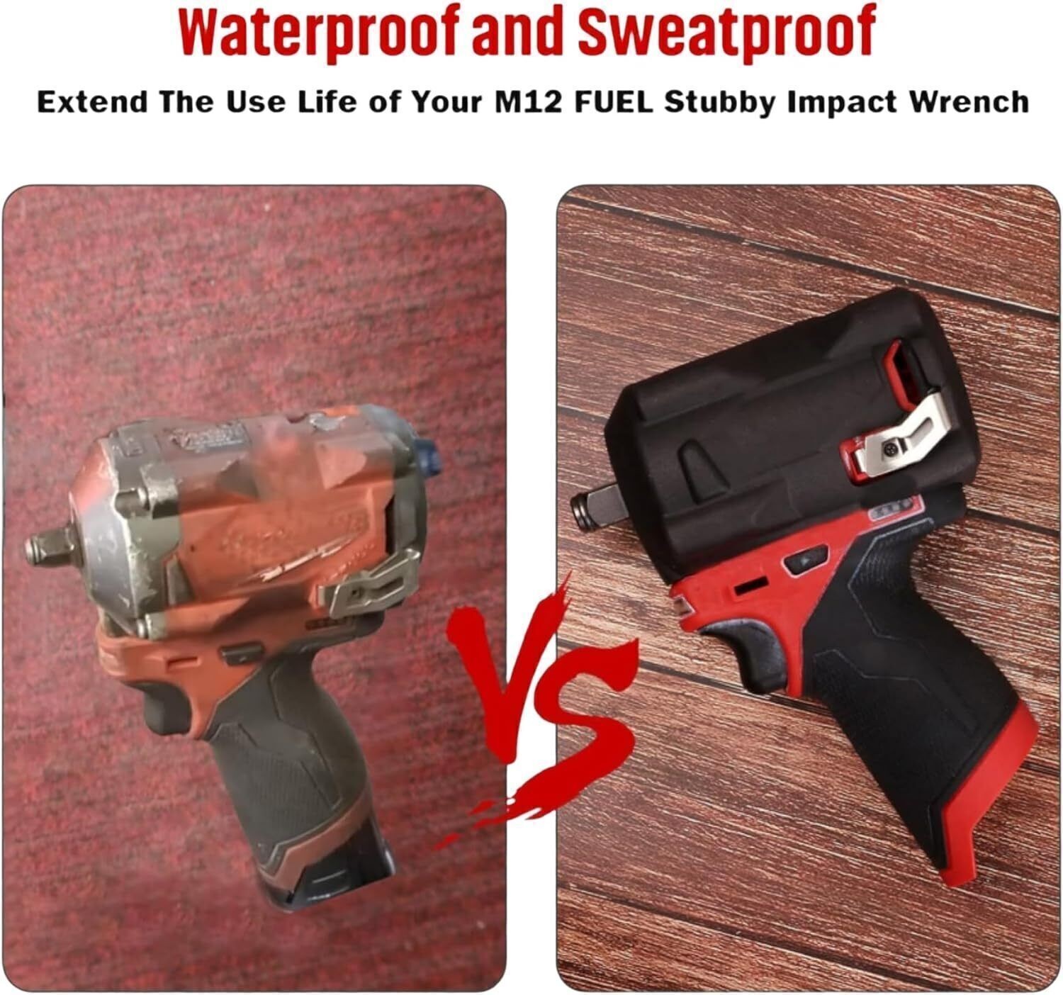 For Milwaukee M12 Protective Tool Boot FUEL Stubby Impact Wrenches 2554, 2555P