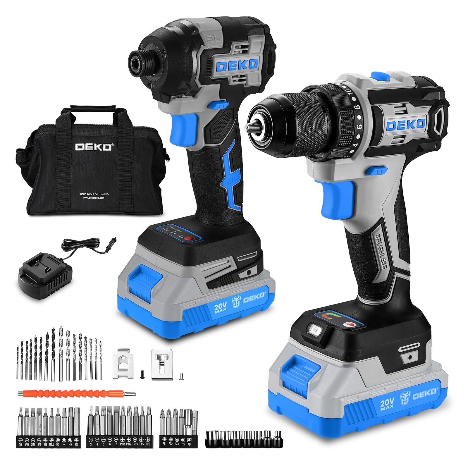 Cordless Drill & Impact Driver: 20V Brushless Power Drill and 20V Brushless I…