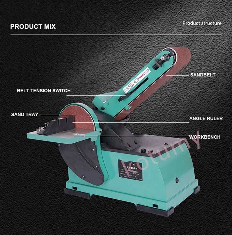 Abrasive Belt Sanding Machine Woodworking 750W 220V Sandpaper Polishing Machine