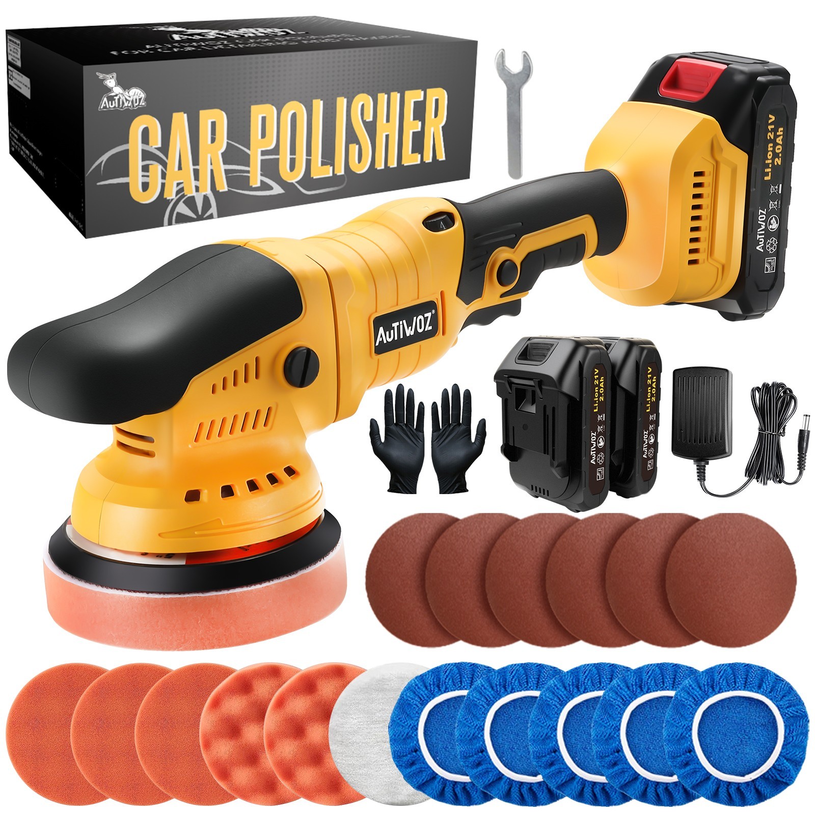 Dual Action Car Polisher 5&Prime; Random Orbital Buffer Polisher Kit Waxing Polishing