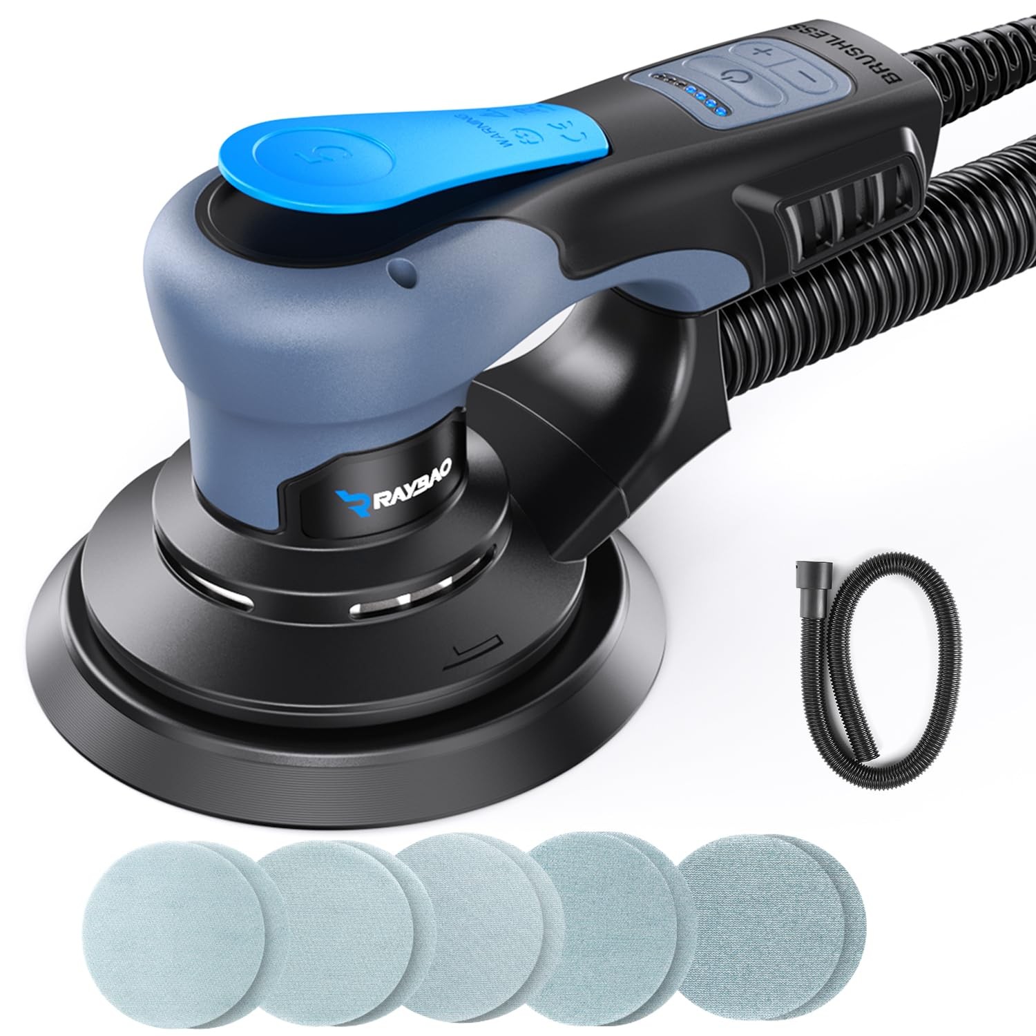 6 Inch Electric Sander 350W Random Orbit with 10 Discs