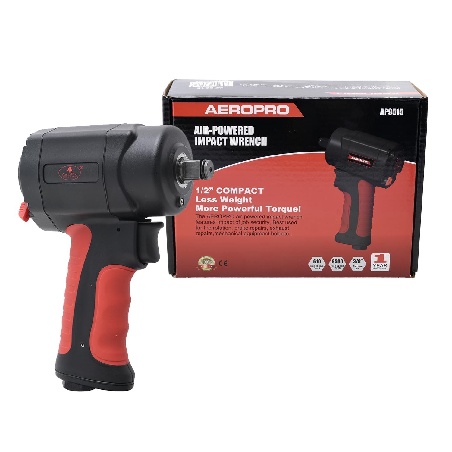 TOOLS 1/2-Inch composite Mini Air Impact Wrench(AP9515),compact design with 8…
