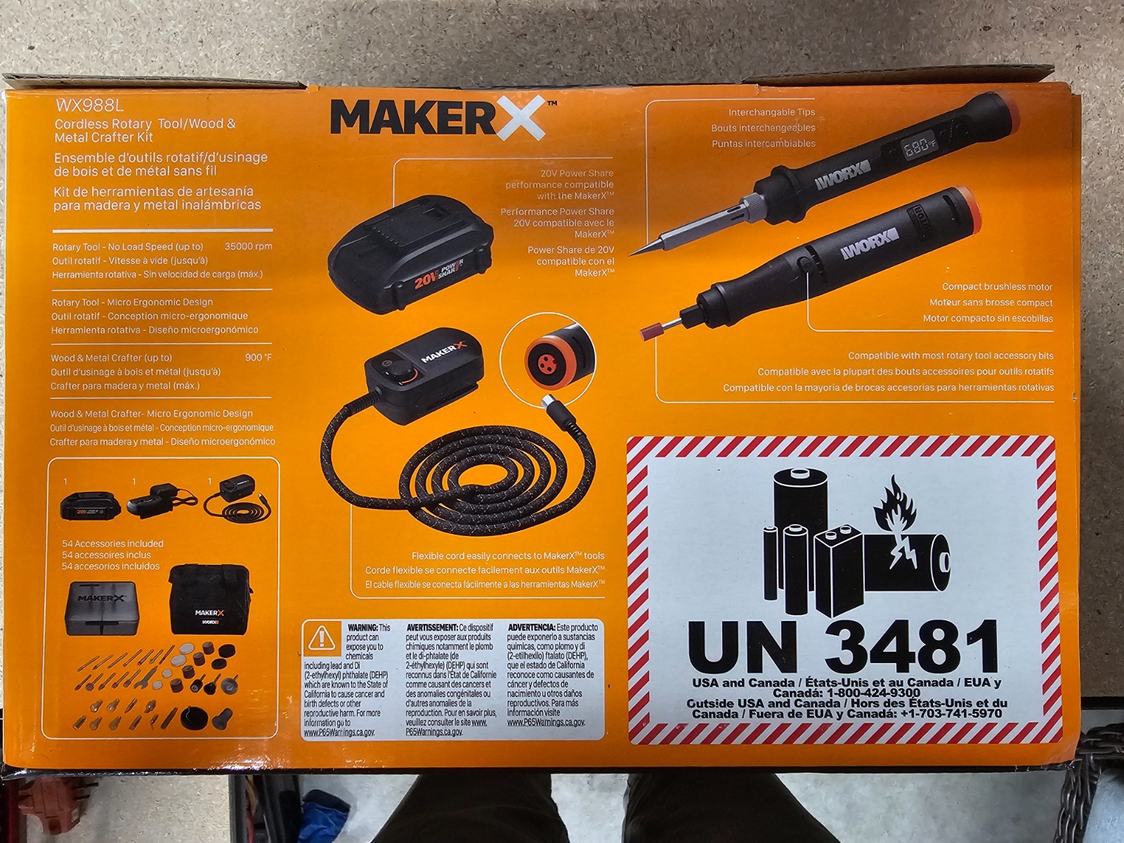 WORX WX988L Wood & Metal Crafter Rotary Tool Kit – 2 Piece