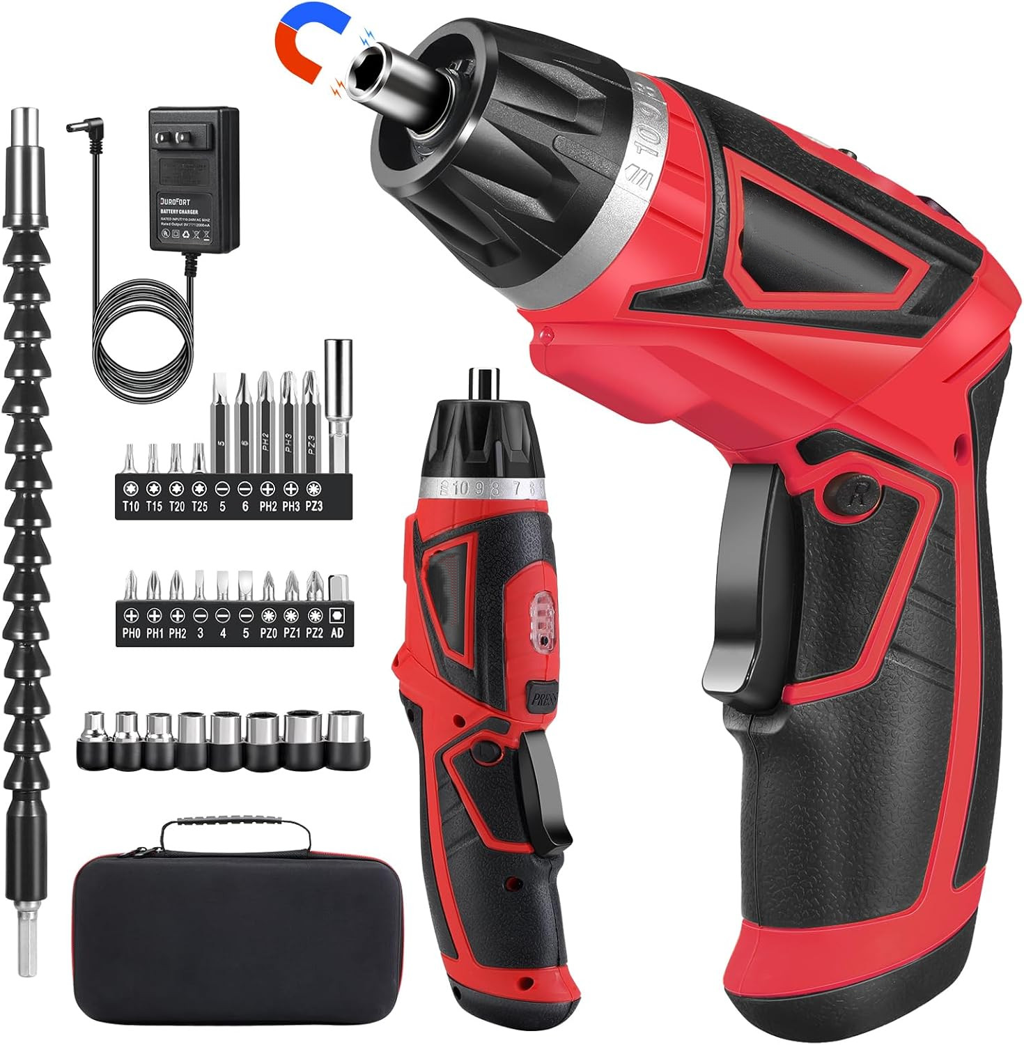 8V Cordless Electric Screwdriver Set 10Nm 10+1 Torque Power Screw Gun 28Pcs Kit