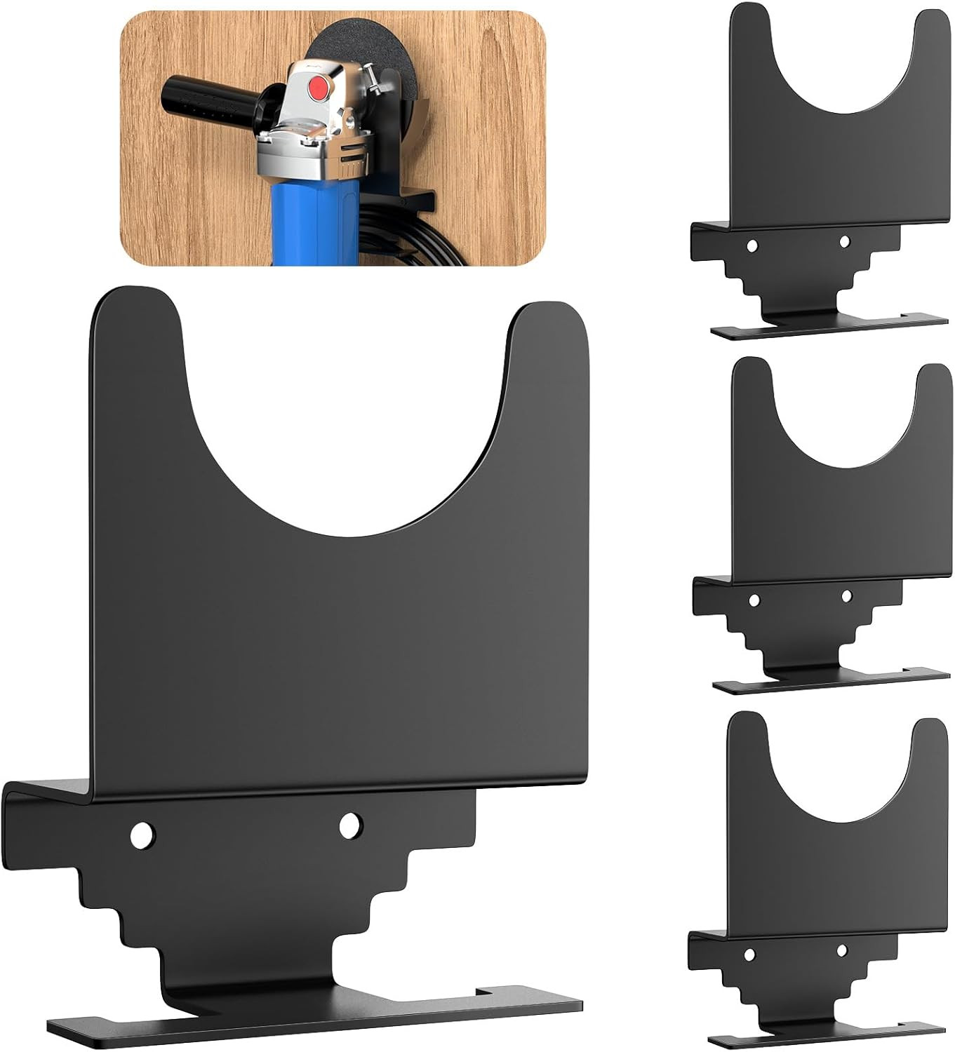 Angle Grinder Holder 4 PCS, Angle Grinder Stand with Discs Hook Rack & Cord Hang