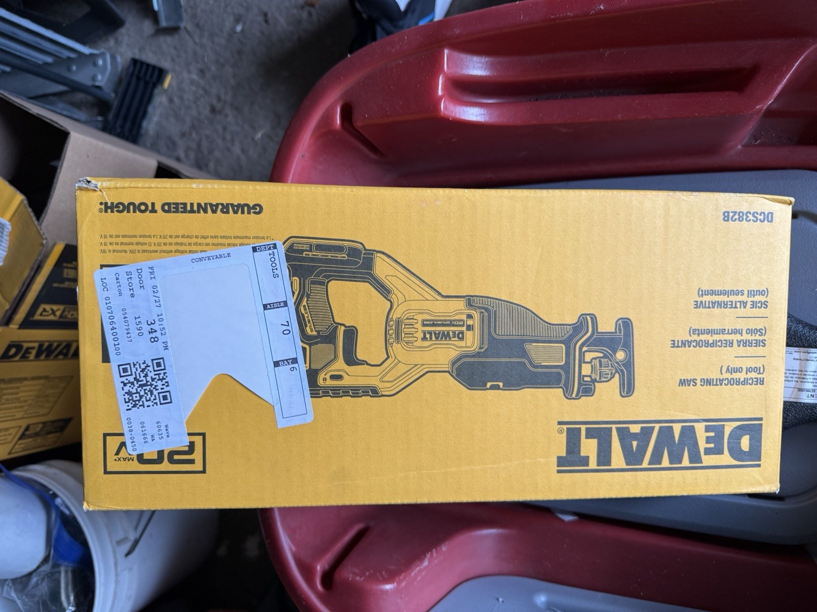 DeWalt DCS382B 20V MAX XR Brushless Cordless Reciprocating Saw, Tool Only