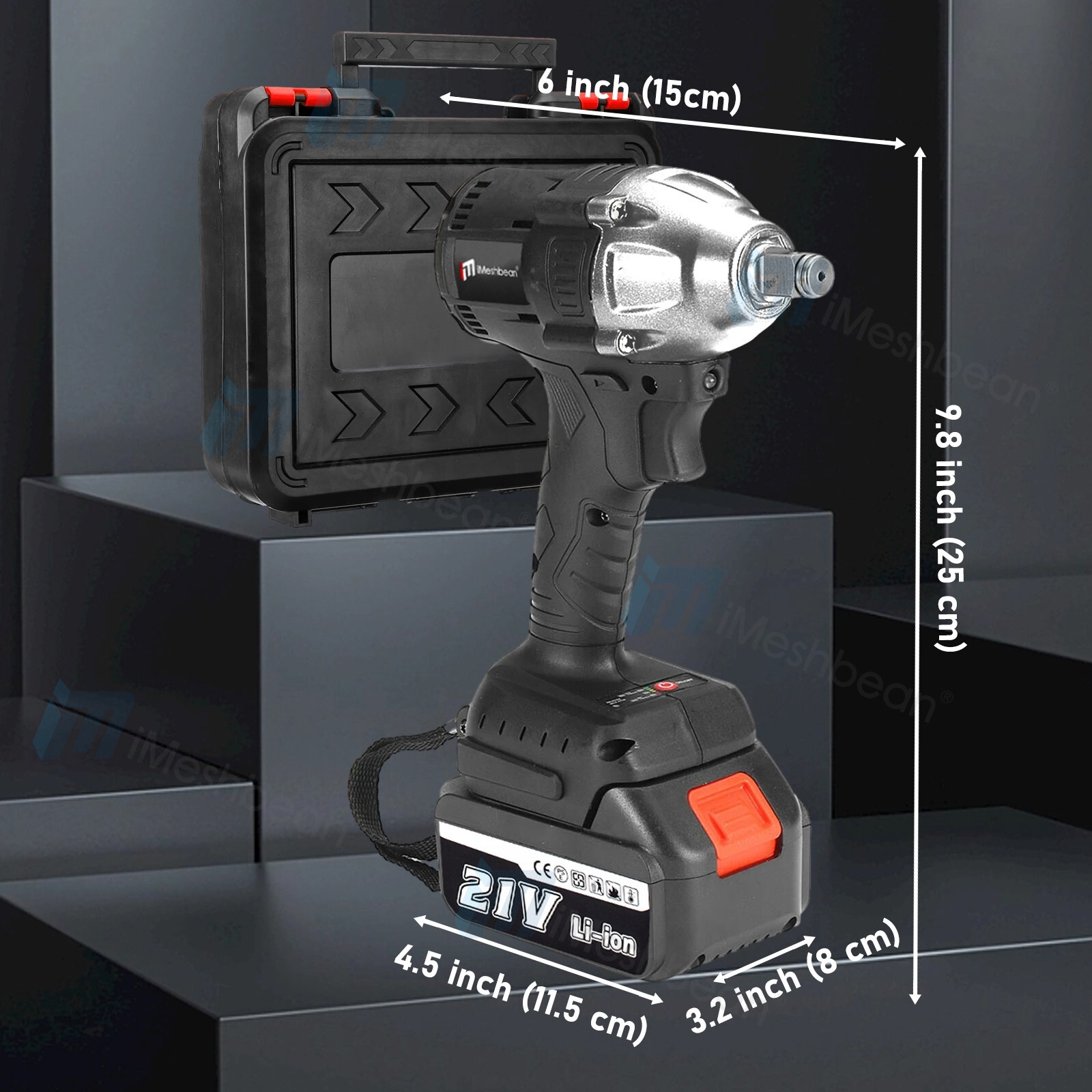 21V Cordless Electric Impact Wrench Drill Gun 1/2 » High Power Driver 800N.m