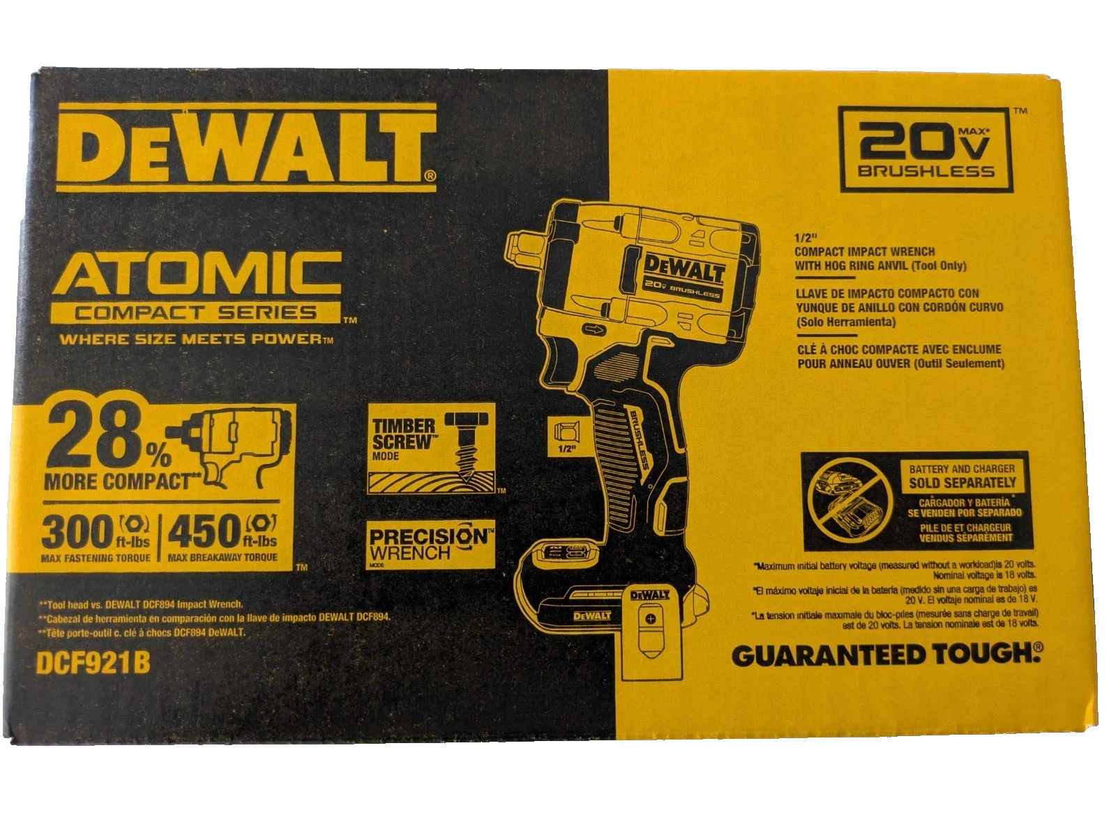 NEW DEWALT 20V MAX Brushless 1/2 in. Variable Speed Impact Wrench TOOL ONLY
