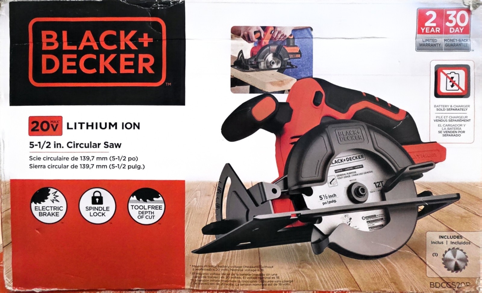 BLACK+DECKER 20V MAX* 5-1/2 In. Circular Saw – BDCCS20B