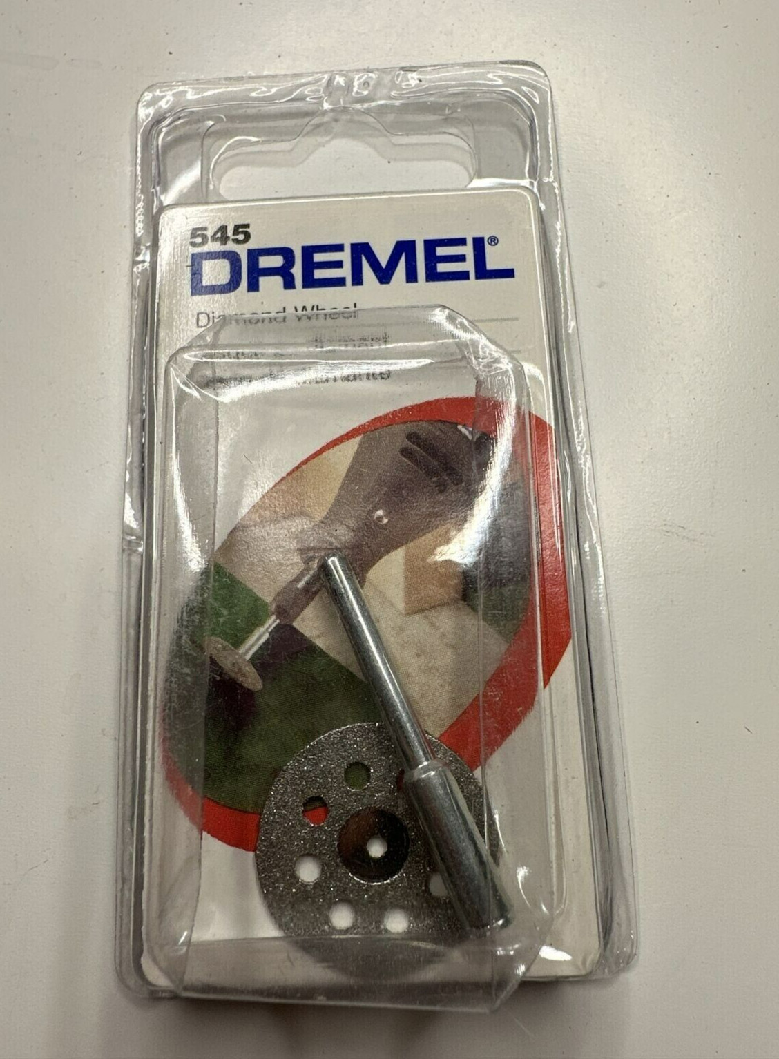 AUTHENTIC DREMEL 7/8&Prime; DIAMOND ENCRUSTED CUTTING WHEEL 545, WITH 402 MANDREL
