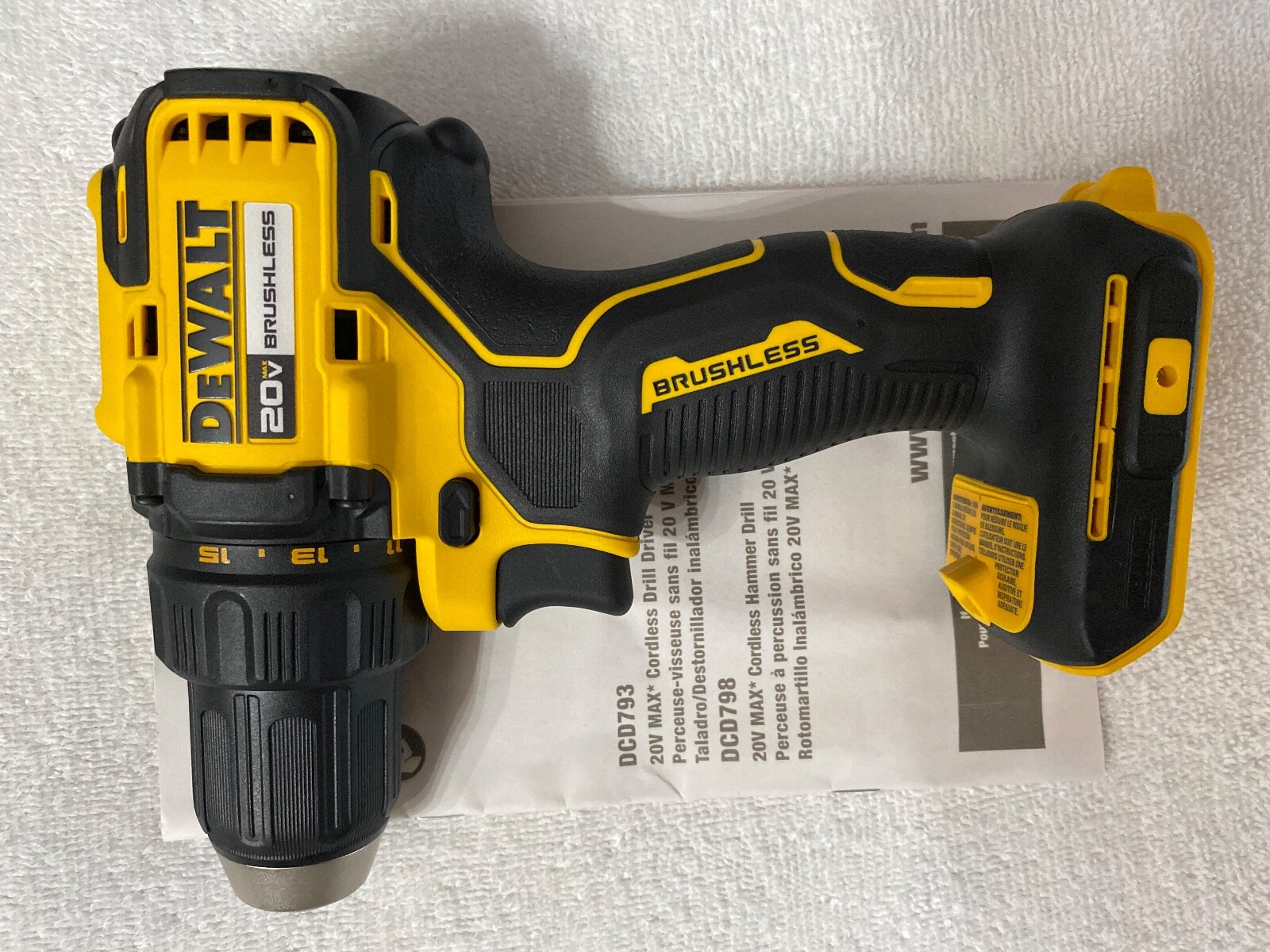 New Dewalt DCD793B 20V 20 Volt Max 1/2&Prime; 2 Speed Brushless Cordless Drill Driver