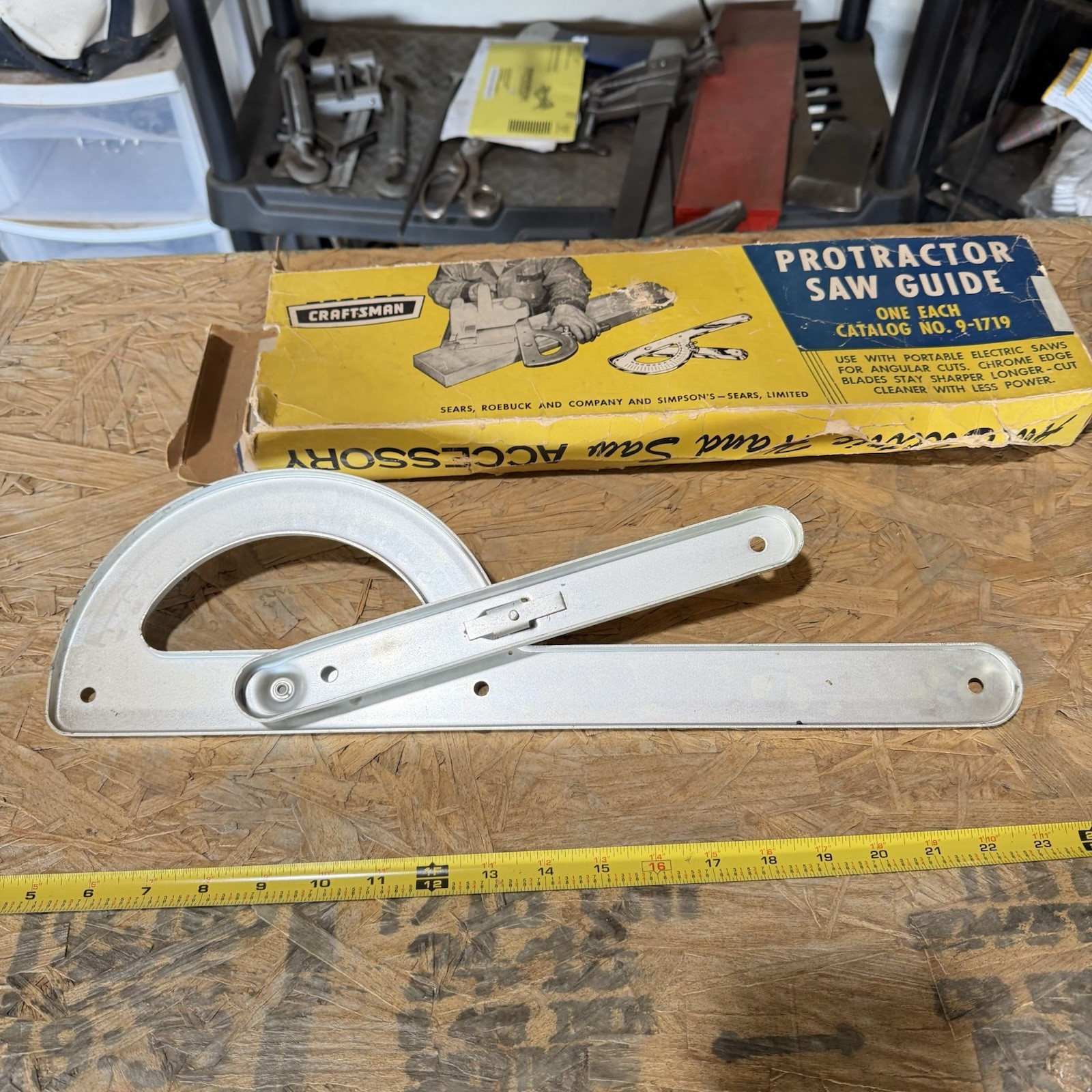 Vintage CRAFTSMAN Protractor Saw Guide NO. 9-1719 in Original Box Crown Logo
