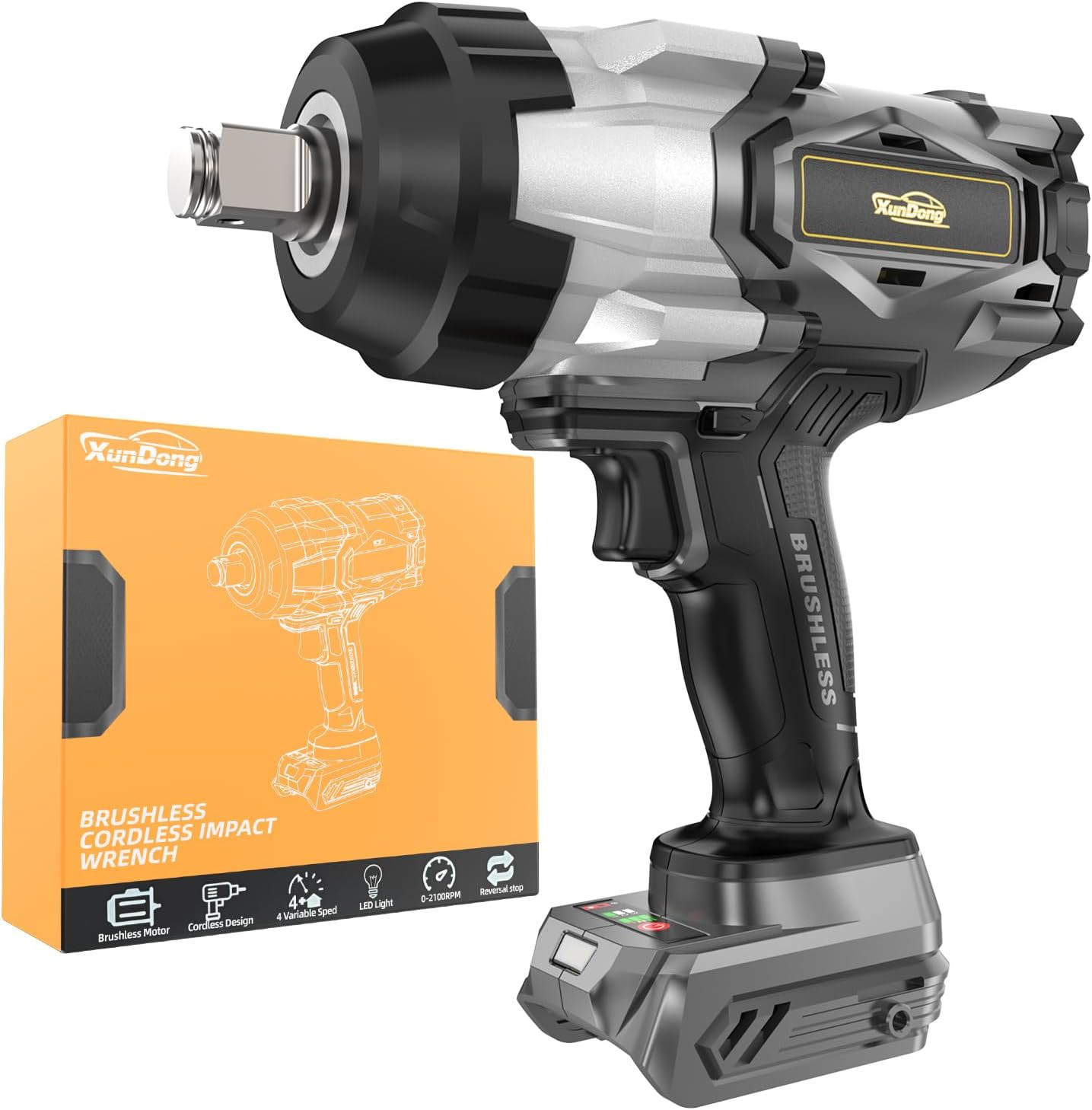 Cordless Impact Wrench 3/4&Prime; Compatible with Dewalt 20V Battery, 1850Ft-Lbs(2500N