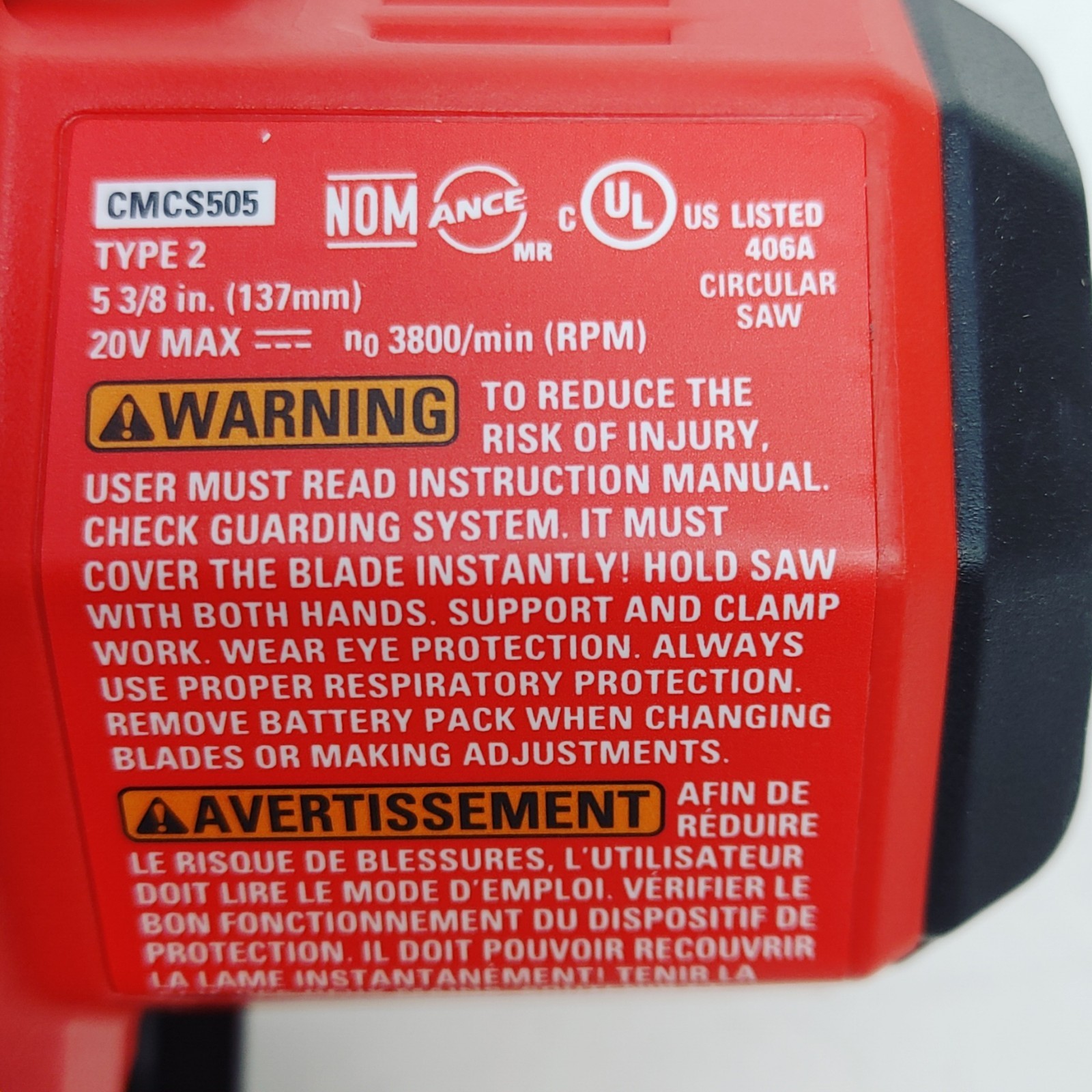 Tool Only No Retail Box-Craftsman CMCS505 5 3/8&Prime; Circular Saw