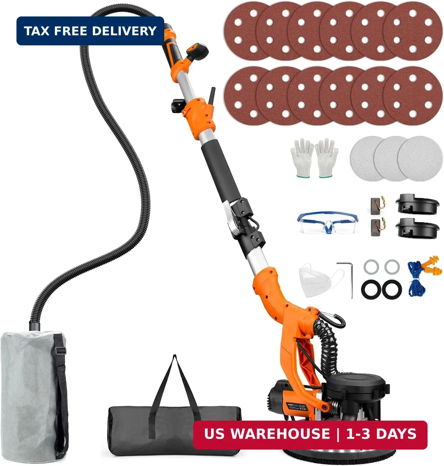 Drywall Sander, 1000W Popcorn Ceiling Removal Tool, Automatic Drywall Sander wit