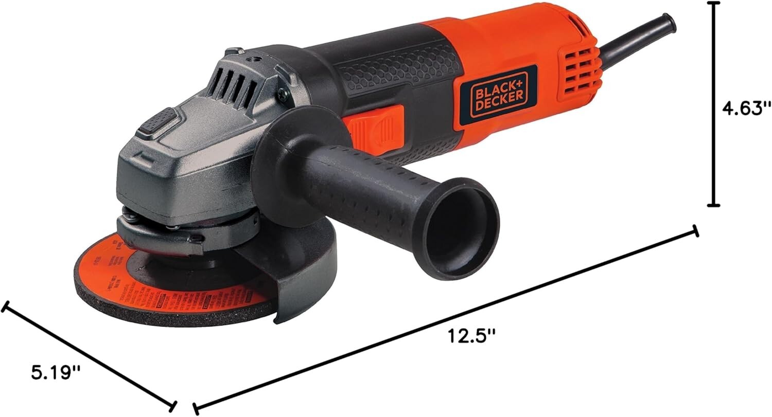 4-1/2-Inch Angle Grinder Tool, 6.5-Amp, 3-Position Handle Corded, Spindle Lock