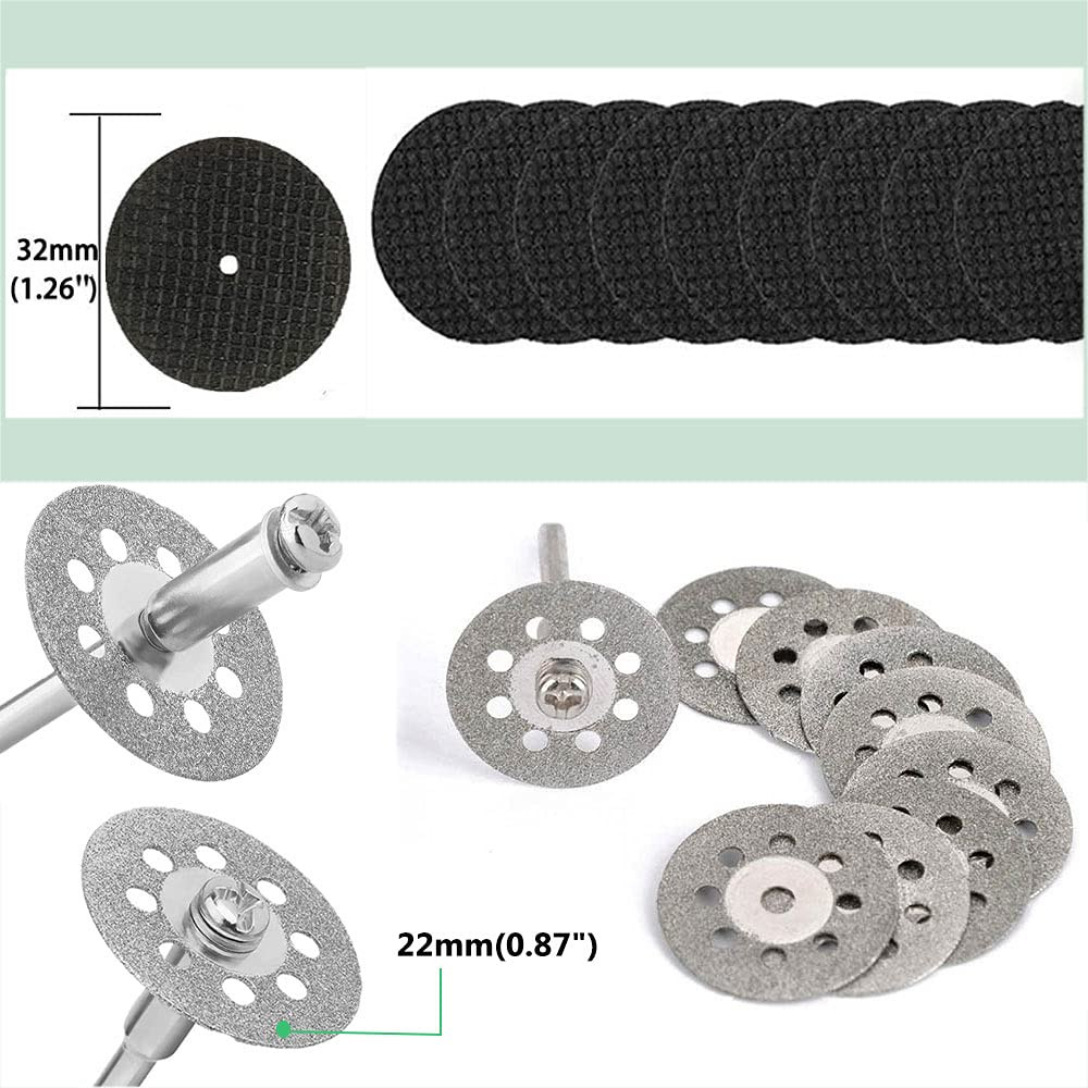 Cutting Wheel Set for Dremel Rotary Tool, HSS Circular Saw Blades, Resin Cutting