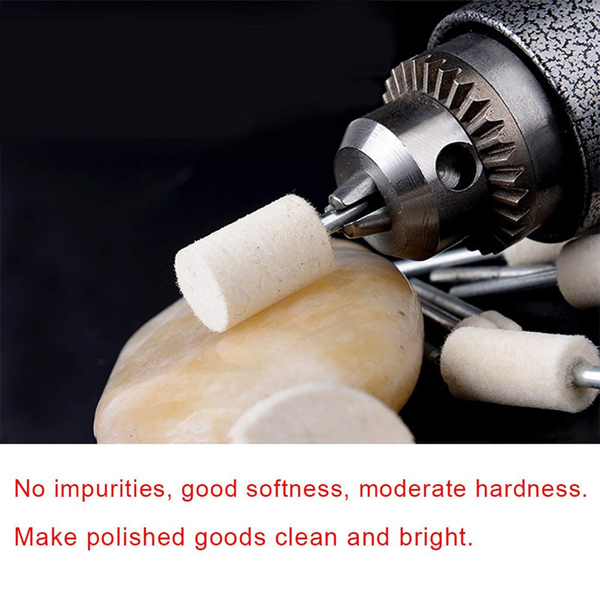 Felt Polishing Buffing Pads Wool Plastic Dremel Rotary Tool Kit 2.35/3mm Shank