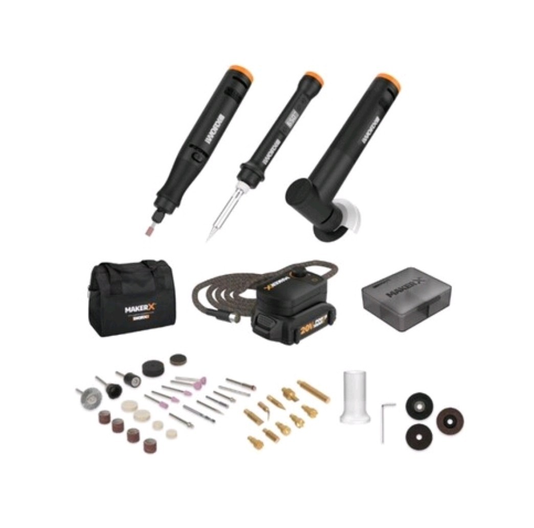 Worx® MakerX® 20V Rotary Tool Combo Kit – 3 Tool Set – Battery Included – WX991L