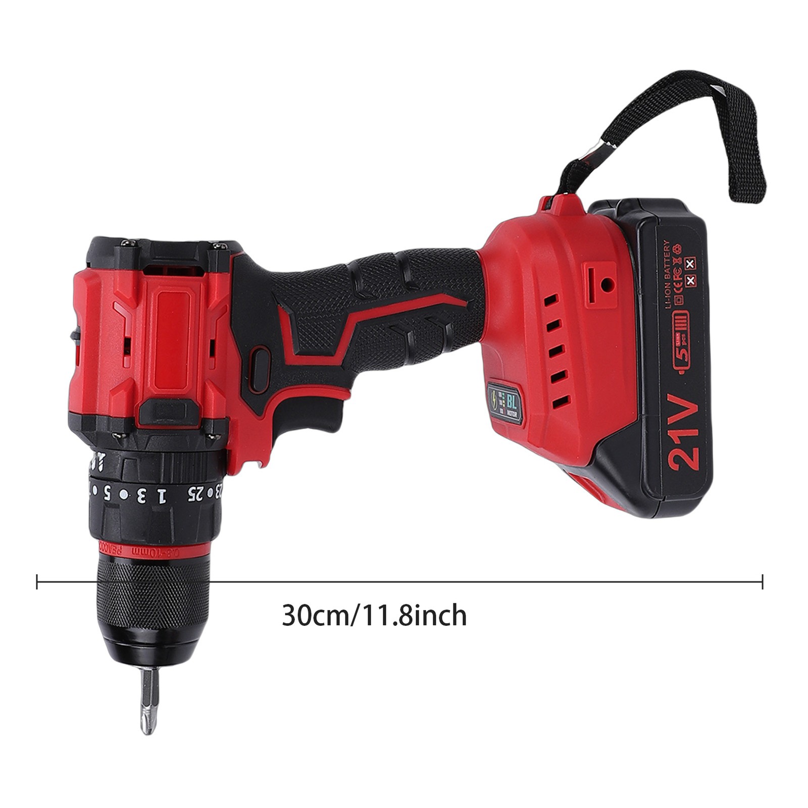 21V Cordless Impact Wrench 1/2in Impact Drill 350N 2400RPM Combo Tool Kit