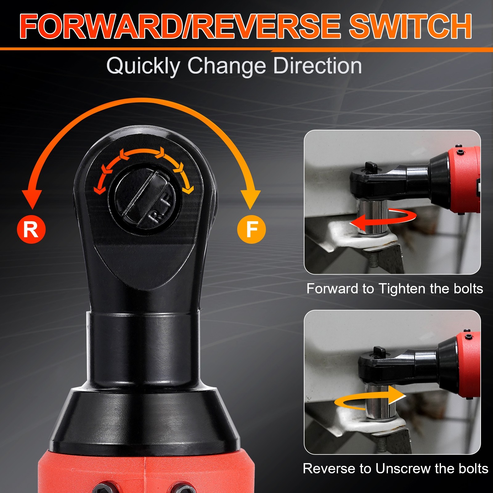 16.8V Cordless Electric Ratchet Wrench Set Variable Speed Impact Wrench+Battery