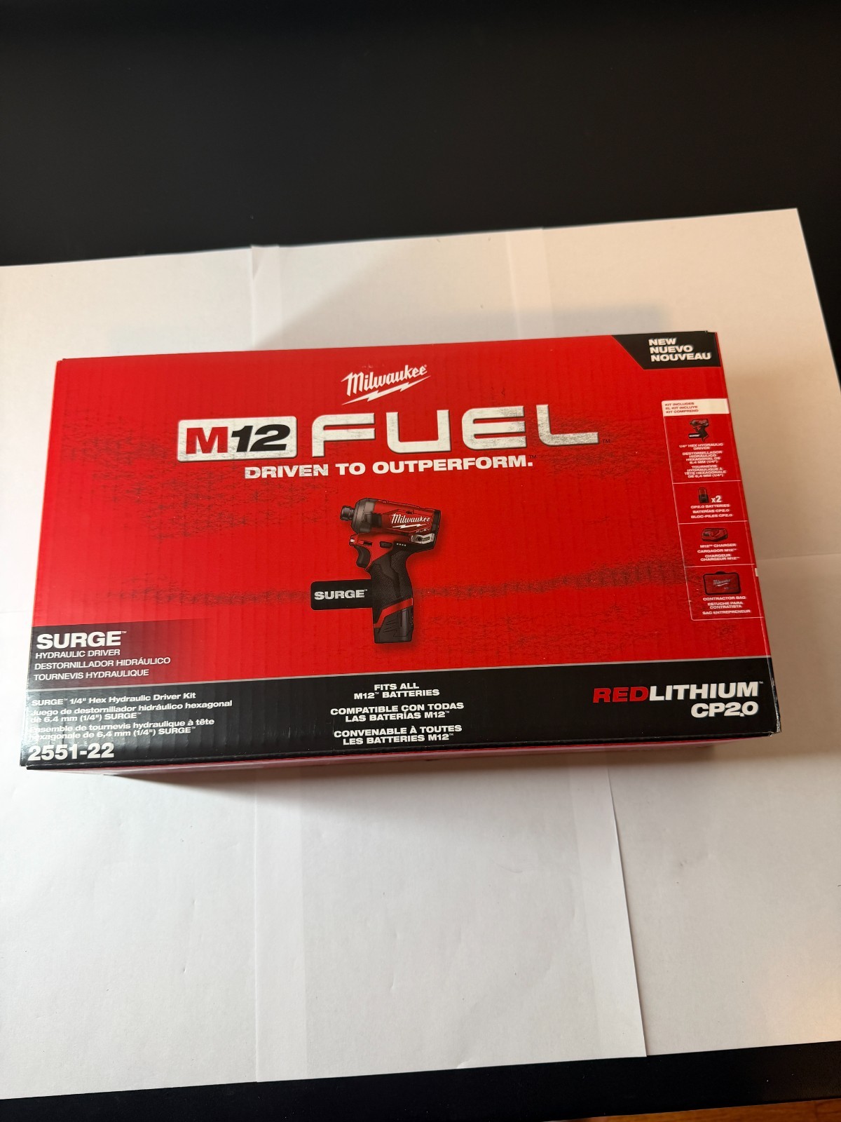 Milwaukee 2551-22 M12 FUEL SURGE 1/4 Inch Hex Hydraulic Driver Kit W/2 Batteries