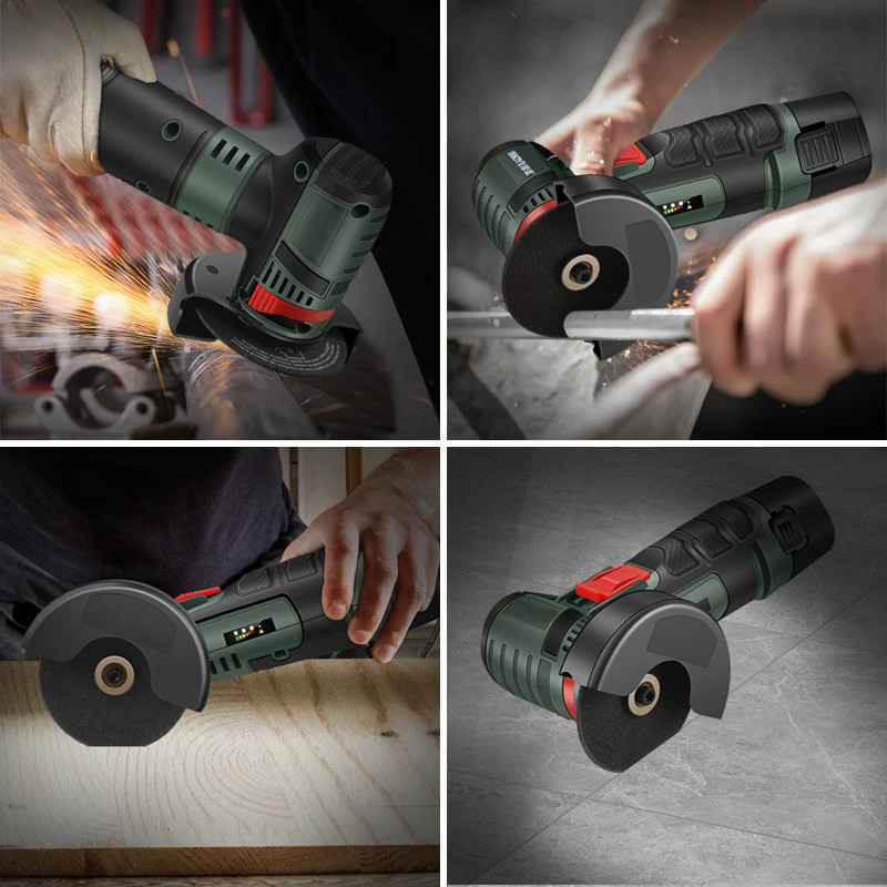 12V Brushless Angle Grinder 19500RPM Cordless Cutting Polishing Tool Kit