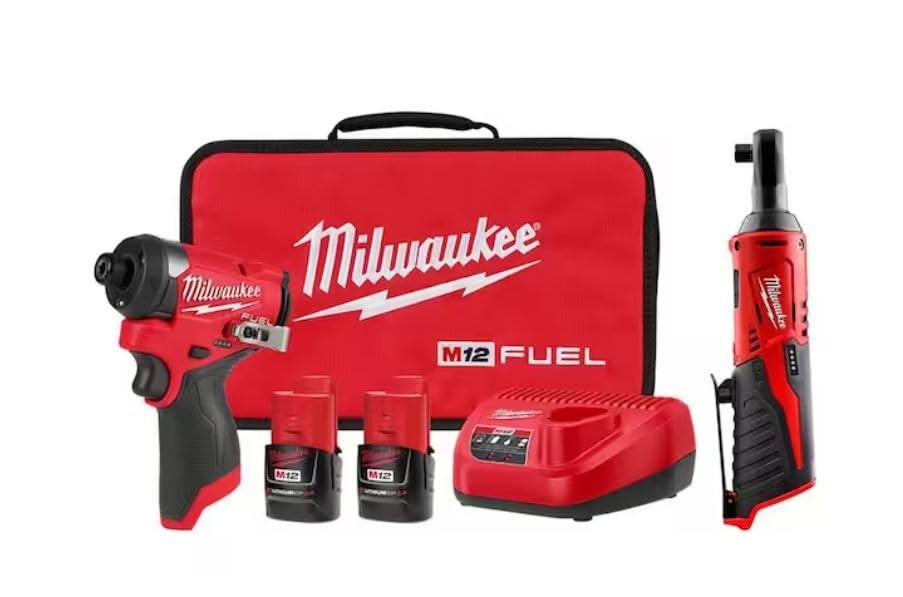 Milwaukee M12 Fuel Impact Driver Kit 1/4&Prime; Hex 3453-22HSR Black/Red