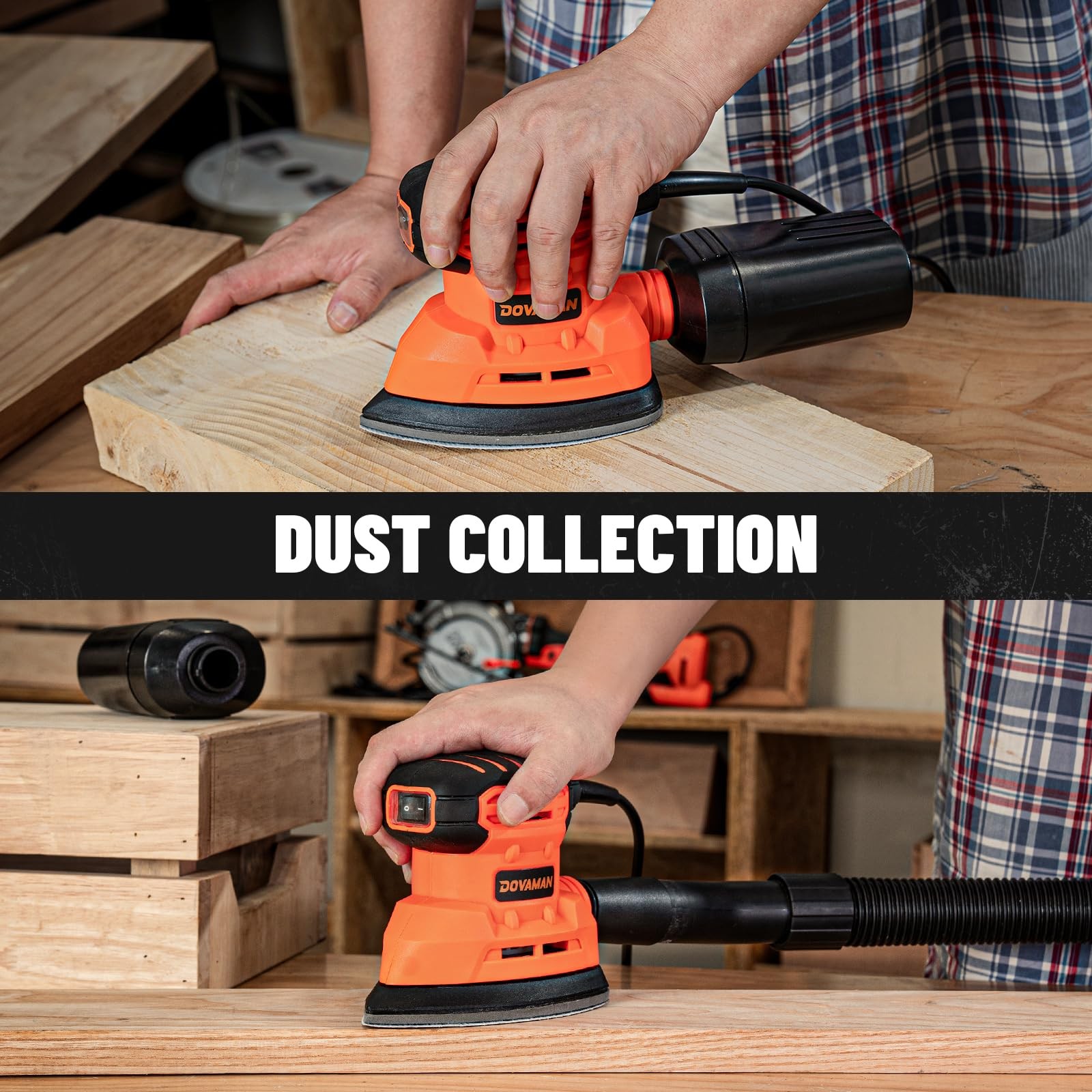 130W Detail Sander, 12000RPM Palm Sander Tool, Dust Collection System, 12PCS …