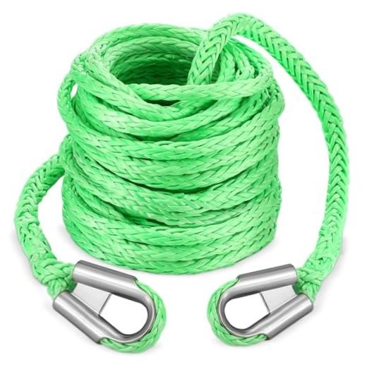 Synthetic Winch Rope 3/8 » x 50ft 24, 500 Lbs Synthetic Winch Extension Rope