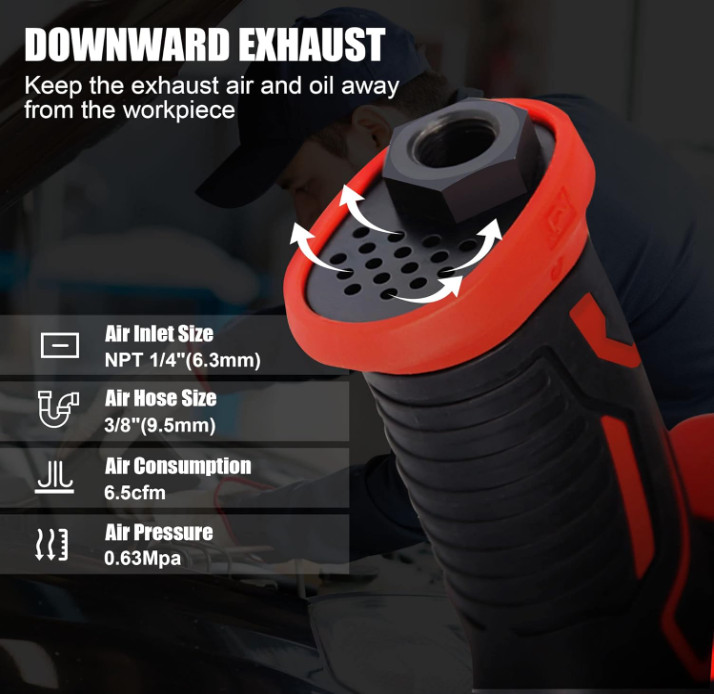 Llave de Impacto Neumática 1/2&Prime; 1560 lb-pie 8000 RPM Doble Martillo. Nuevo