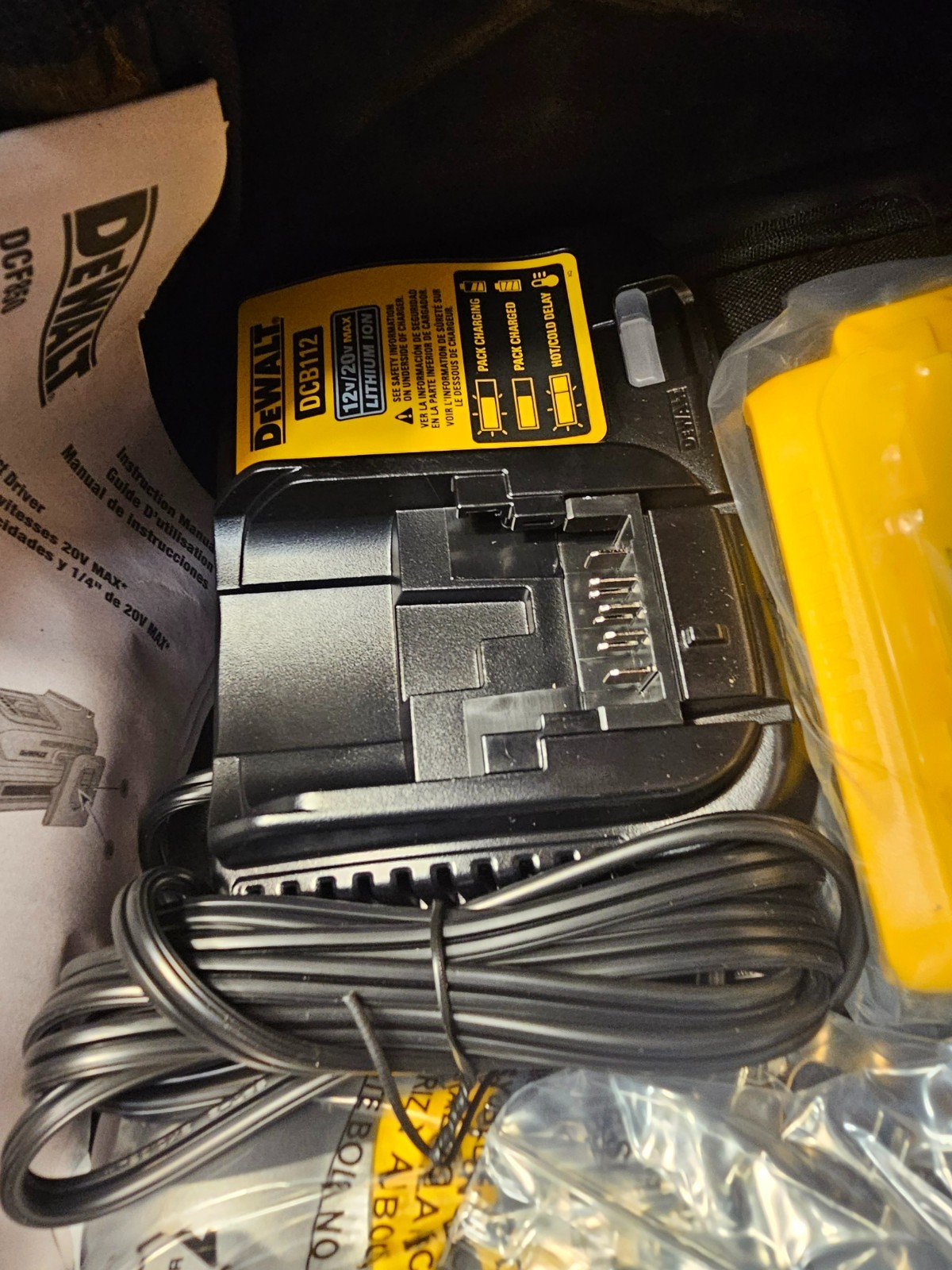 Opened Box DEWALT DCF850P1 MAX 1/4&Prime; Brushless Impact Driver Kit Battery Charger