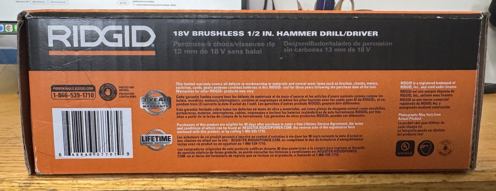 RIDGID 18V Brushless Cordless 1/2 in. High Torque Hammer Drill/Driver(Tool Only)