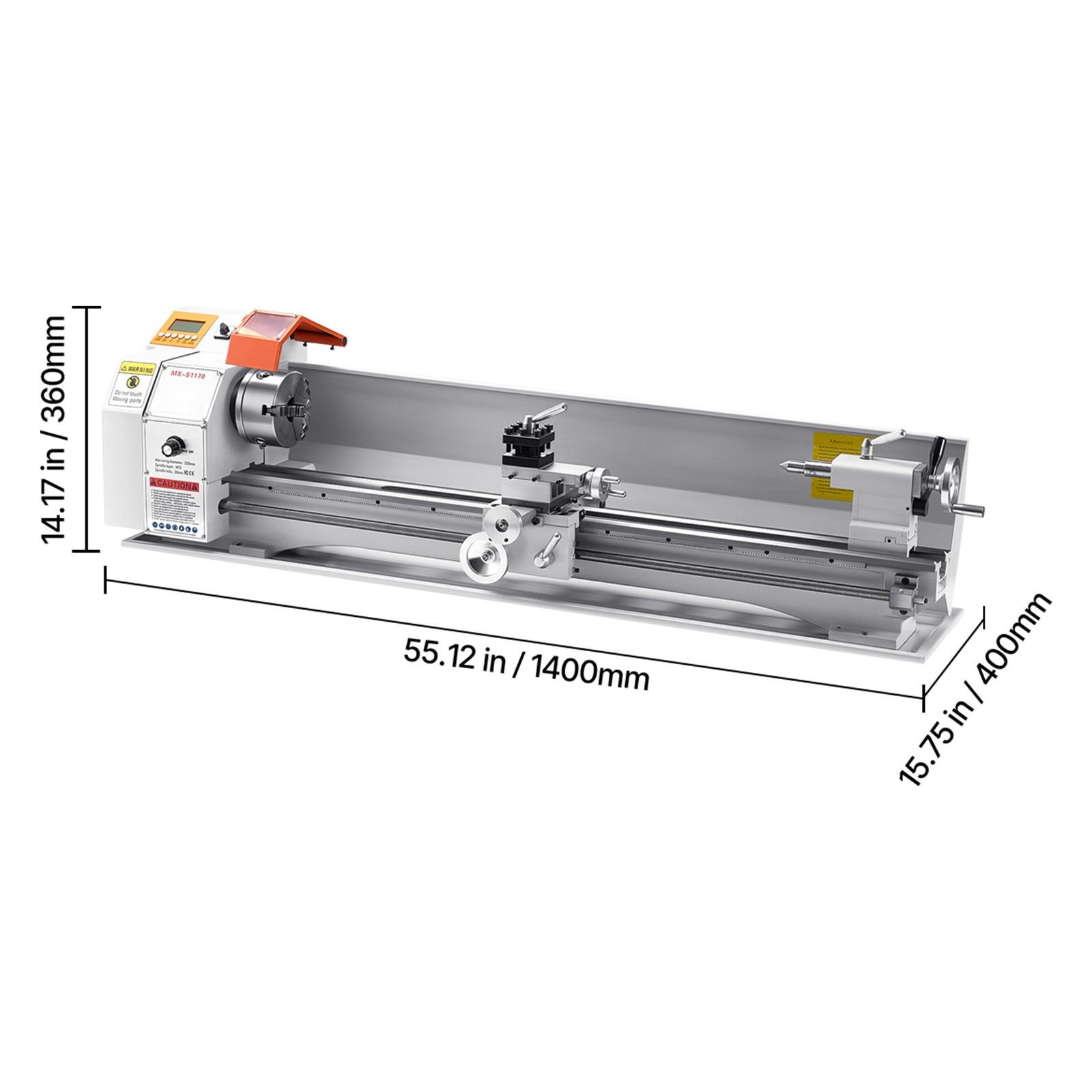 1250W Precision Metal Lathe 8.7x39in Variable Speed Automatic Feed 2500RPM